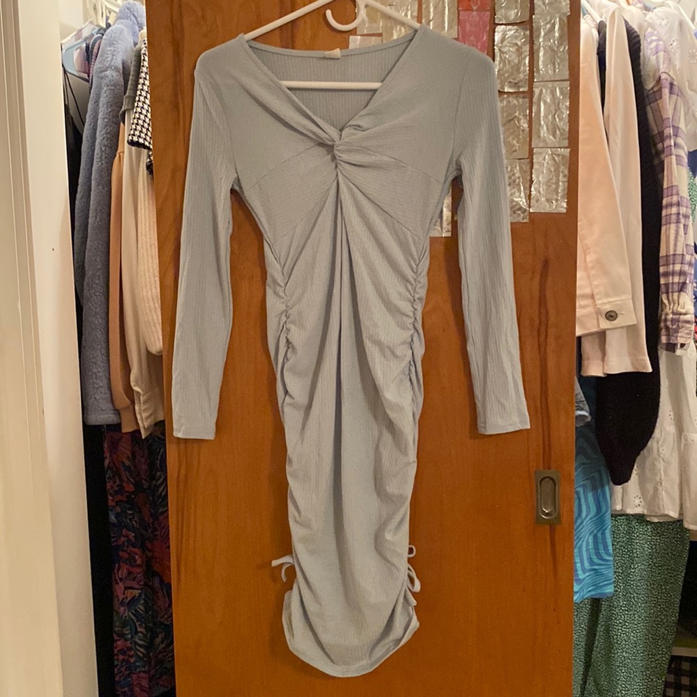 Blue knee length dress